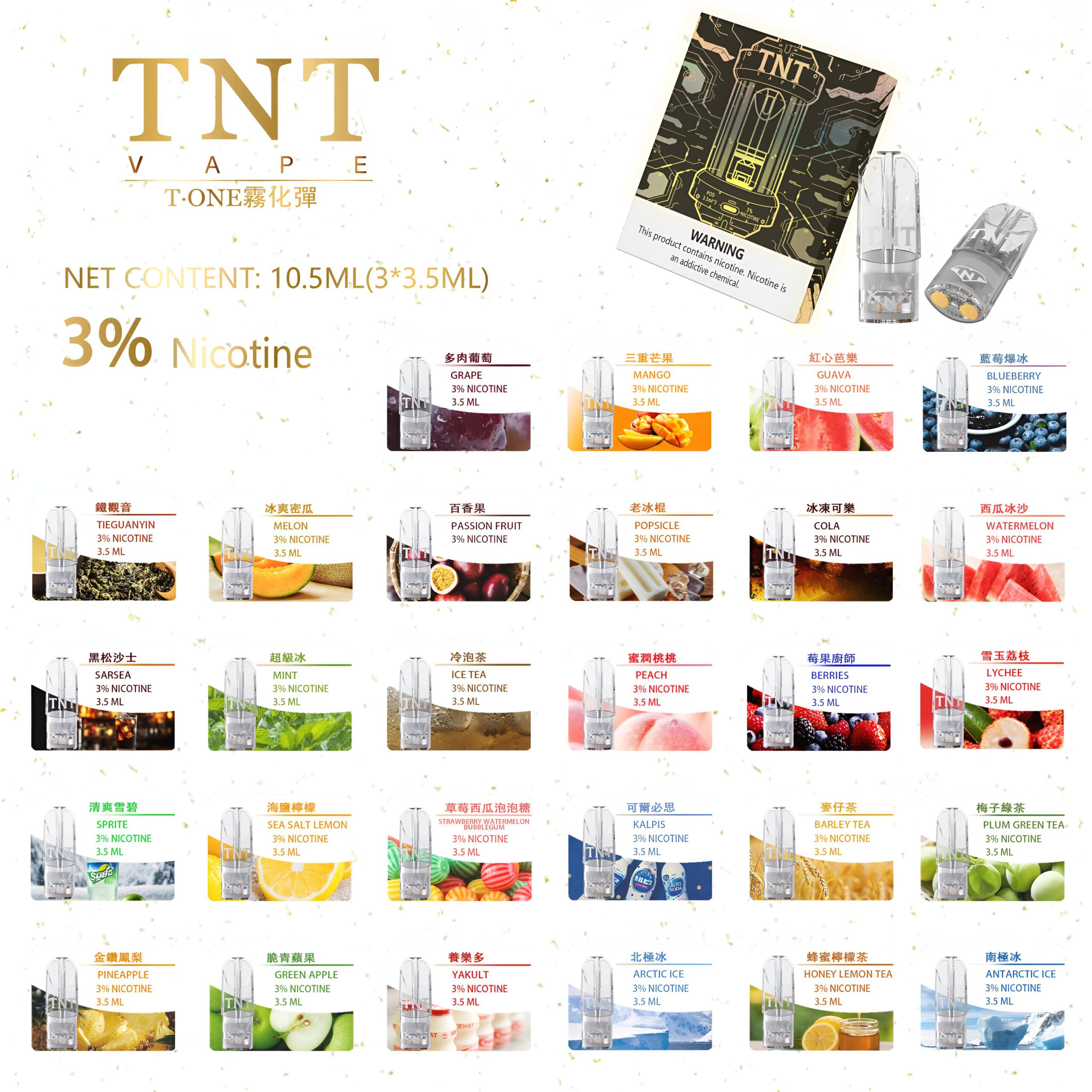 TNT煙彈 3.5ml大容量電子煙彈 多口味選擇 高性價比兼容悅刻一代 1 TNT煙彈 3.5ml大容量電子煙彈 多口味選擇 高性價比兼容悅刻一代 商品圖片 3